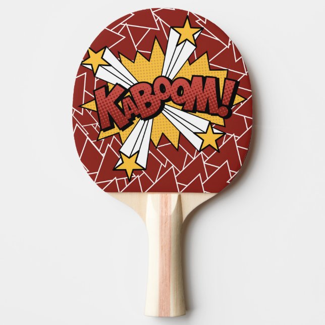 Kaboom Comic Book Style Ping Pong Paddle (Front)