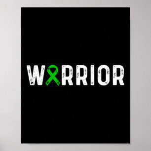 Kabuki Syndrome Warrior Awareness Green Ribbon Kid Poster