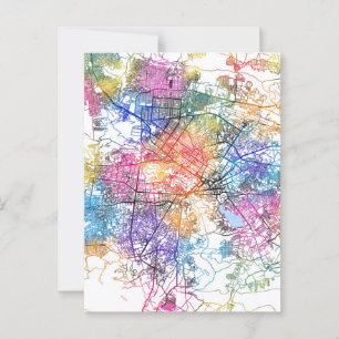 Kabul Afghanistan City Map Postcard