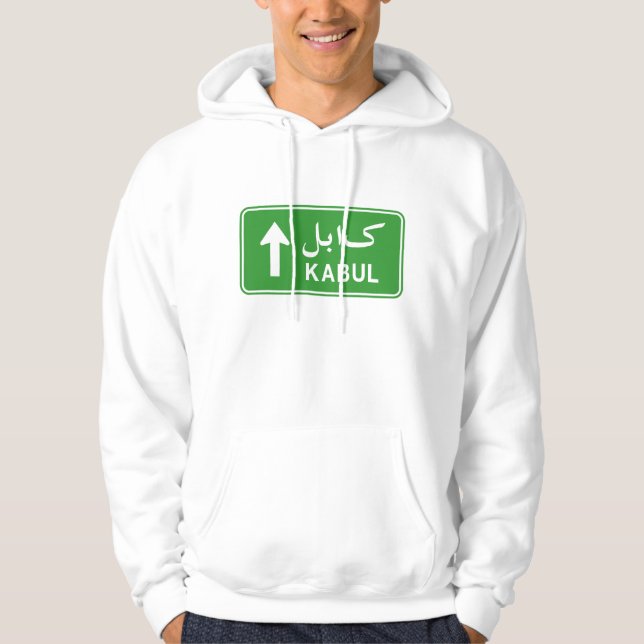 Kabul, Afghanistan Highway Traffic Street Sign Hoodie (Front)