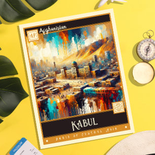 Kabul, Afghanistan   Vintage Painting Postcard