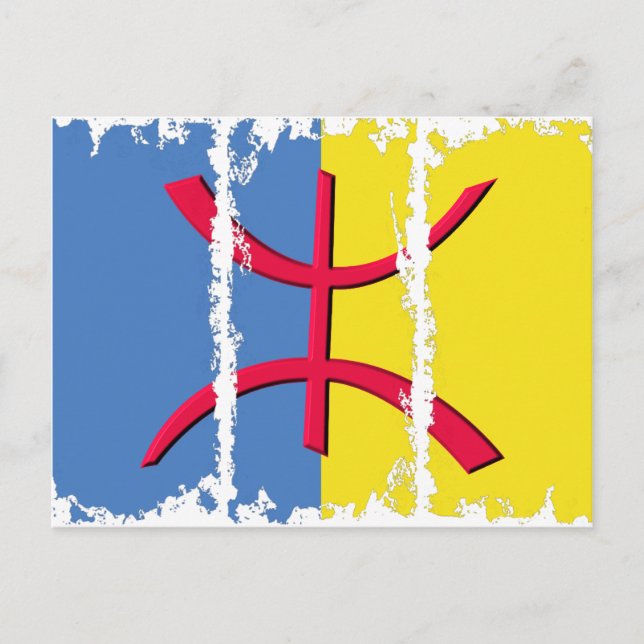 Kabylia flag Dirty 3Tall Boxes Postcard (Front)