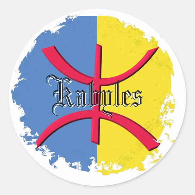 Kabylia flag  Distressed Round Stickers (Front)