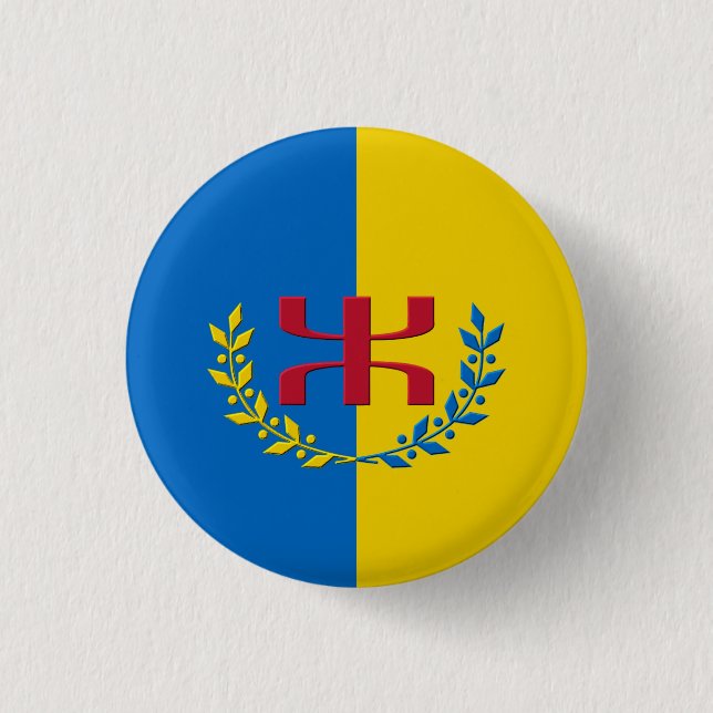Kabylian flag 3 cm round badge (Front)