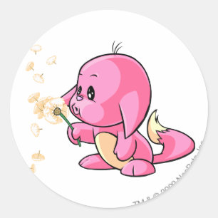 Kacheek Pink Classic Round Sticker