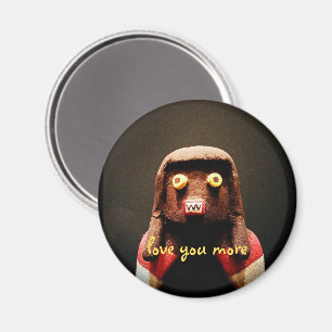 Kachina Doll Face Love You More Script Funny Cute Magnet