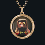 Kachina Doll Face Photo Love You More Script Cute Gold Plated Necklace<br><div class="desc">“Love you more.” Who can resist a face like this? Keep happy thoughts of your loved one close to your heart whenever you wear this cute and colourful photography charm necklace. This necklace comes in small, medium and large sizes, as well as both square and circle shapes. You can order...</div>