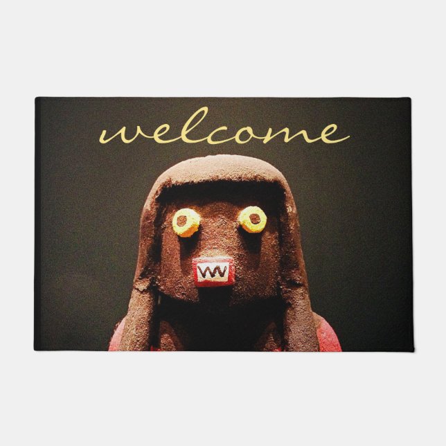 Kachina Doll Photo Welcome Script Cute Whimsical Doormat (Front)