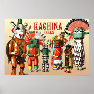 Kachina dolls of the Hopi Native American Tribe Poster