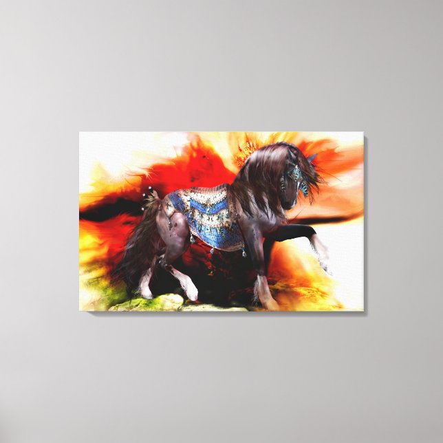 Kachina Hopi Horse Stretched Canvas Print (Front)
