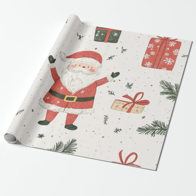 Kadopapier Christmas santa Wrapping Paper (Unrolled)
