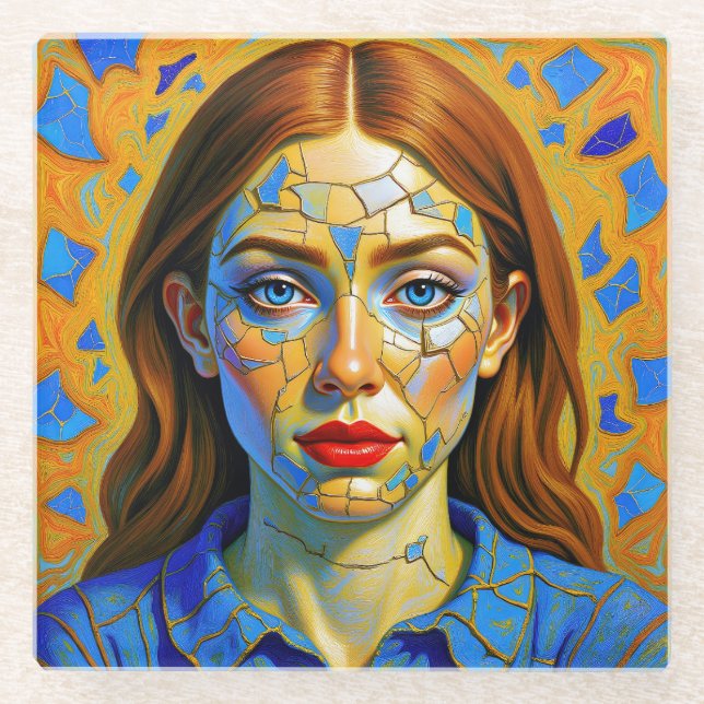 “Kaela” - Pattern of a Past Glass Coaster (Front)