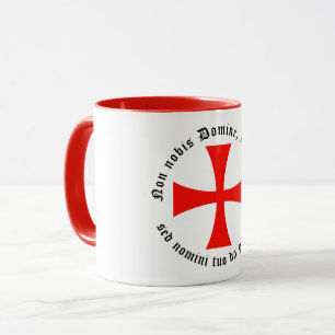 Kaffeetasse mit Templerkreuz und Templermotto Mug