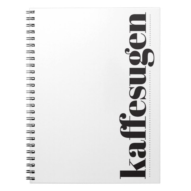 Kaffesugen Black and White Notebook (Front)