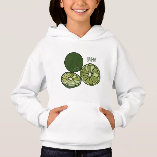 Kaffir lime cartoon illustration (Front)