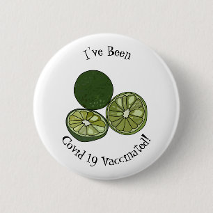 Kaffir lime cartoon illustration 6 cm round badge