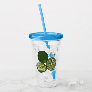 Kaffir lime cartoon illustration acrylic tumbler