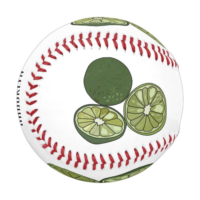Kaffir lime cartoon illustration baseball (Front Left)