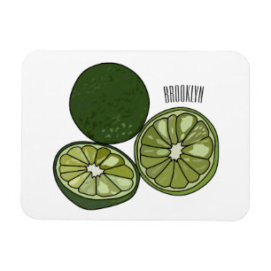 Kaffir lime cartoon illustration magnet