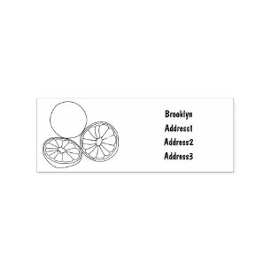 Kaffir lime cartoon illustration rubber stamp