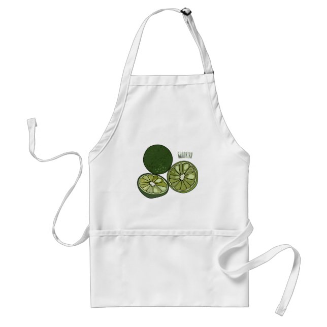 Kaffir lime cartoon illustration standard apron (Front)