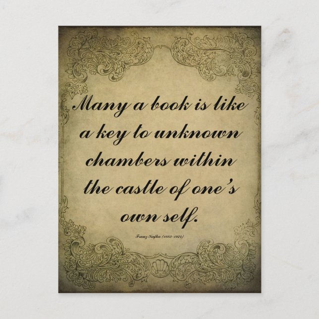 Kafka Quote on Books Postcard (Front)