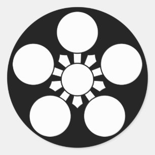 Kaga ume-bachi 1 classic round sticker