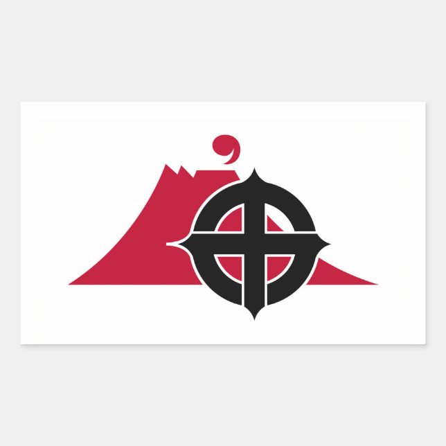 Kagoshima city flag Kagoshima prefecture japan sym Rectangular Sticker (Front)