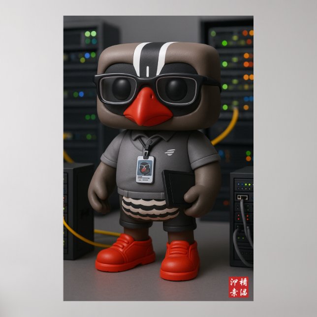 Kagu working at the data centre poster (Front)