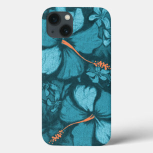 Kahala Hibiscus Hawaiian Lava Rock Illustration iPhone 13 Case