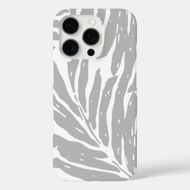 Kahanu Garden Hawaiian Palm Leaves Grey Case-Mate iPhone Case (Back)