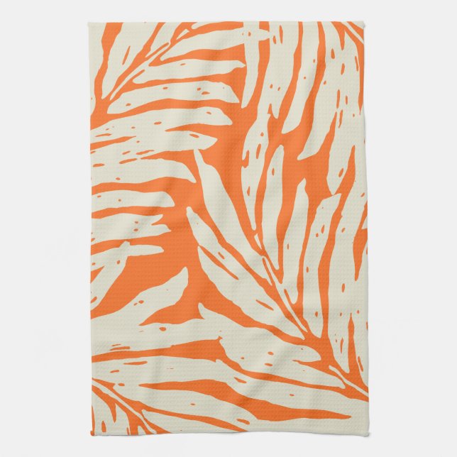 Kahanu Garden Hawaiian Palm Leaves Tea Towel (Vertical)