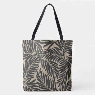 Kahanu Palms Hawaiian Linen Texture Beach Bag