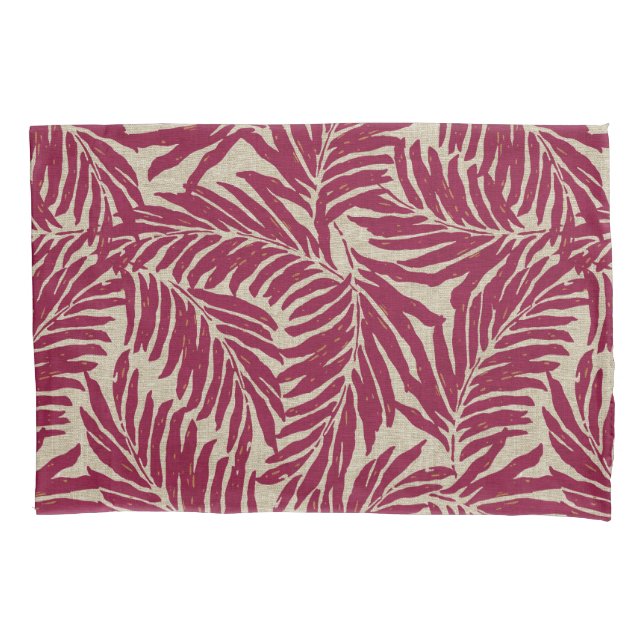 Kahanu Palms Hawaiian Linen Texture Pillowcase (Front)