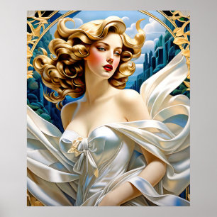 Kaia Art Nouveau Mucha Style Poster