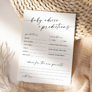 KAIA Baby Shower Advice & Predictions Card