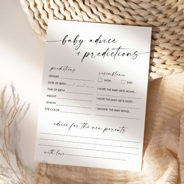 KAIA Baby Shower Advice & Predictions Card (Creator Uploaded)
