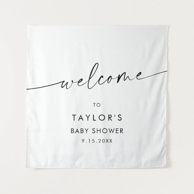 KAIA MInimalist Baby Shower Welcome Tapestry (Front)