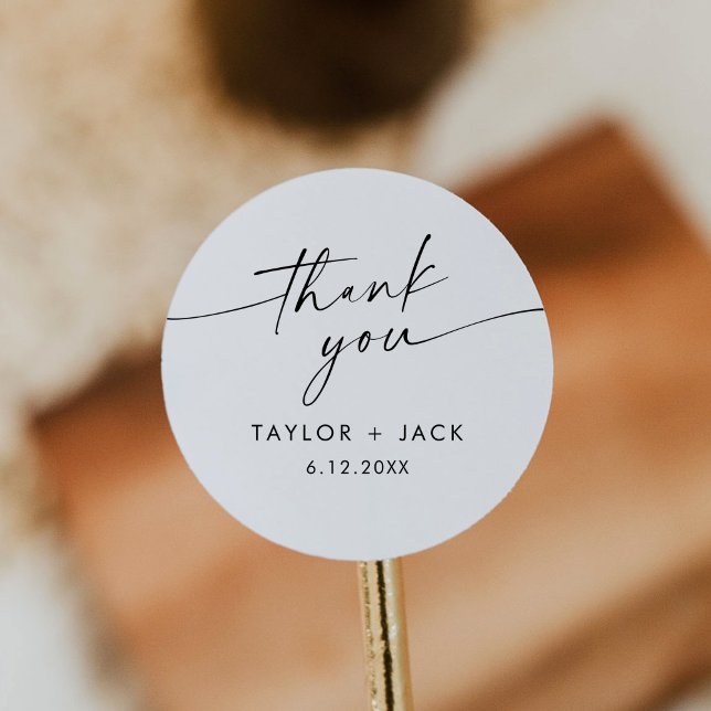 KAIA Minimalist Wedding Favour Classic Round Sticker (Creator Uploaded)