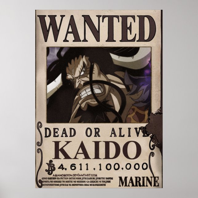 Kaido Wanted Bounty Poster (Front)