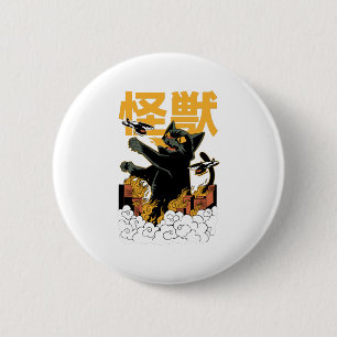 Kaiju anime cat monster 6 cm round badge