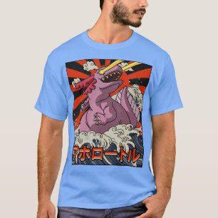Kaiju Axolotl Great Wave Off Kanagawa Japanese Kai T-Shirt