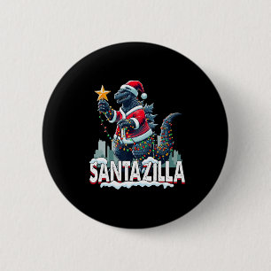Kaiju Christmas Santazilla Japanese Monster Dinosa 6 Cm Round Badge