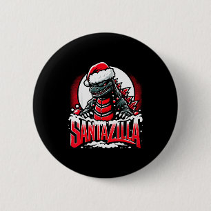 Kaiju Christmas Santazilla Japanese Monster Dinosa 6 Cm Round Badge