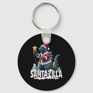 Kaiju Christmas Santazilla Japanese Monster Dinosa Key Ring