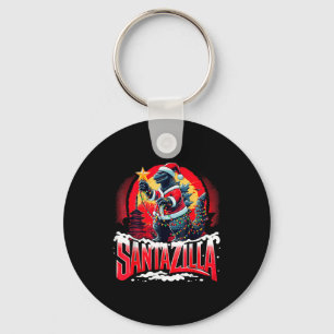 Kaiju Christmas Santazilla Japanese Monster Dinosa Key Ring