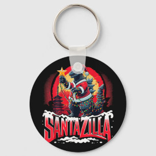 Kaiju Christmas Santazilla Japanese Monster Dinosa Key Ring