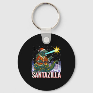 Kaiju Christmas Santazilla Japanese Monster Dinosa Key Ring