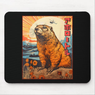 Kaiju Groundhog Monster Vintage Anime Manga Retro  Mouse Pad