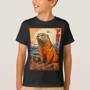 Kaiju Groundhog Monster Vintage Anime Manga Retro T-Shirt